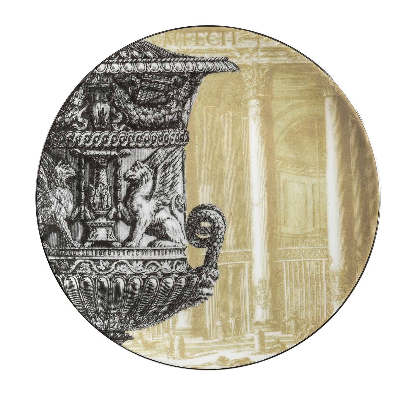 Roma 2 piatti dessert in porcellana con disegni romani antichi #2