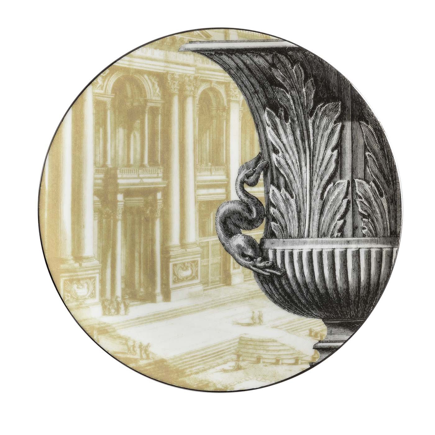 Roma 2 piatti dessert in porcellana con disegni romani antichi #3