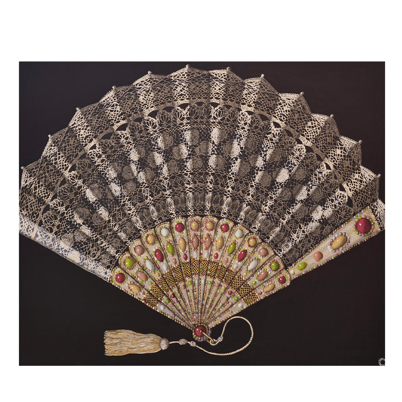 Ventaglio a Merletto di Burano Pittura