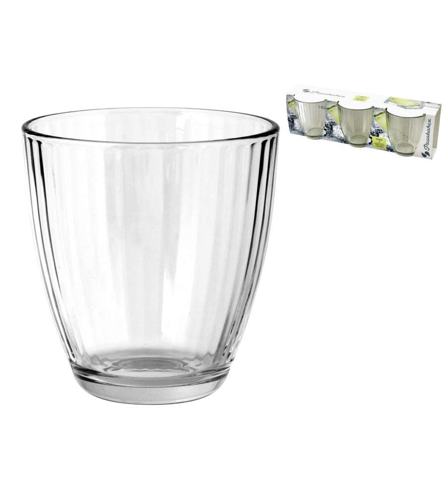 Confezione 3 bicchieri in vetro