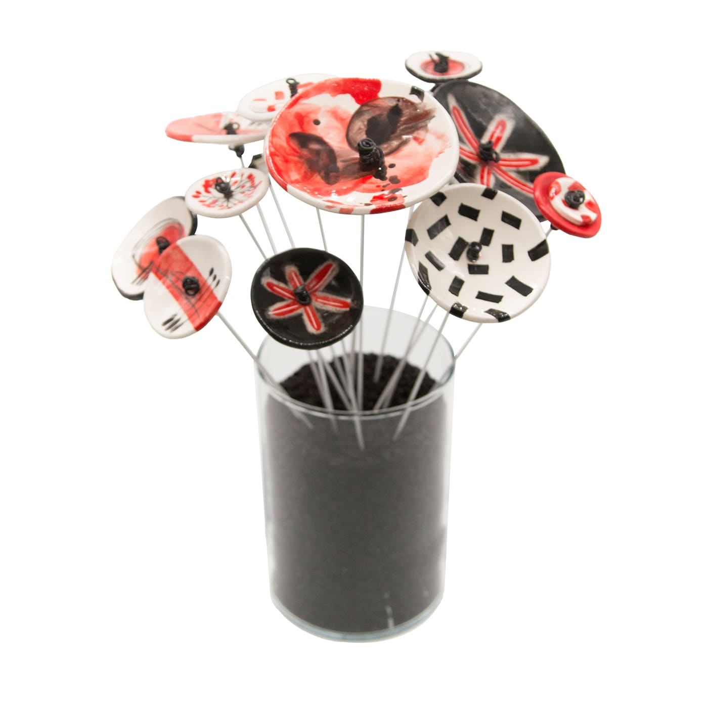 Bouquet Piccolo in Ceramica Policroma Regina di Cuori