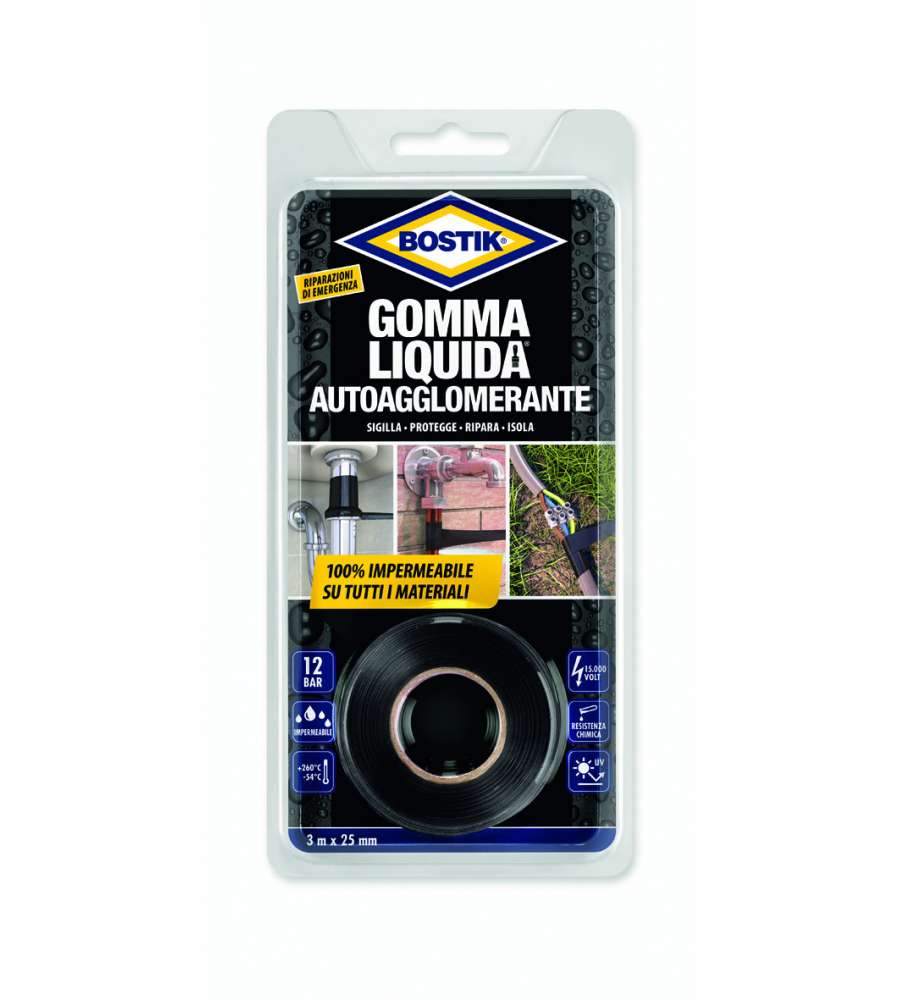 Bostik Nastro Gomma Liquida Autoagglomernate 3x25 mm