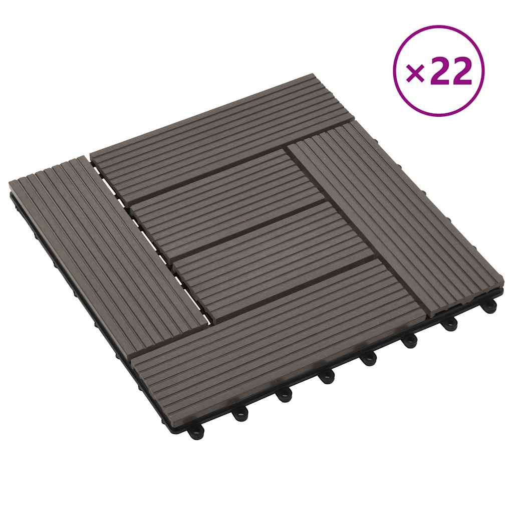 Piastrelle per Decking 22 pz 30x30cm 2mq in WPC Marrone Scuro