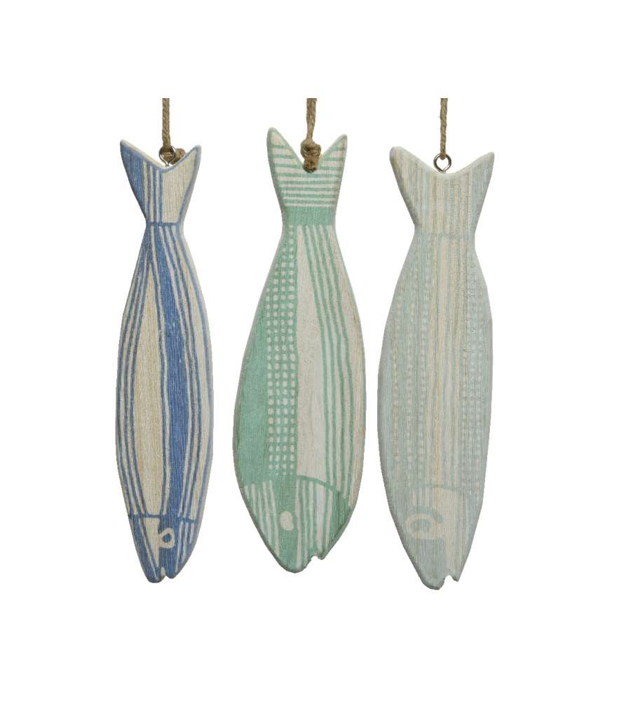 Decoro pesce in legno 1,5x8x h28 cm colori assortiti