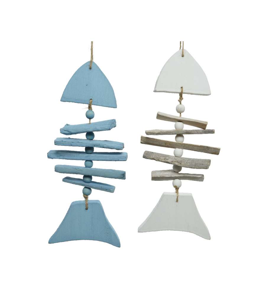 Decoro pesce in legno 12x2x h29 cm colori assortiti