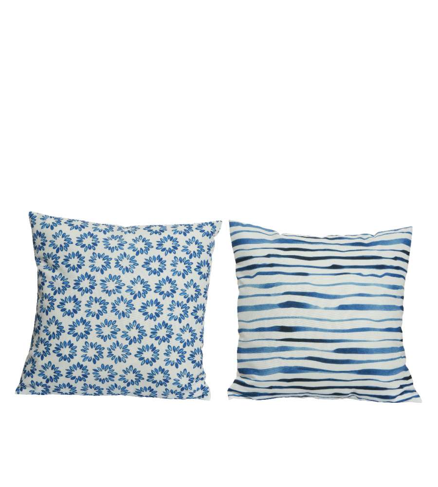 Cuscino 45X45 Cm Decori Assortiti Colore Bianco Blu