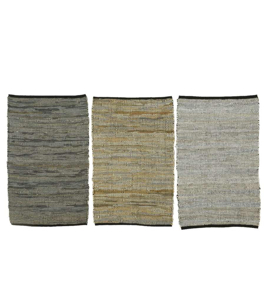 Tappeto 90x60 pelle e cotone