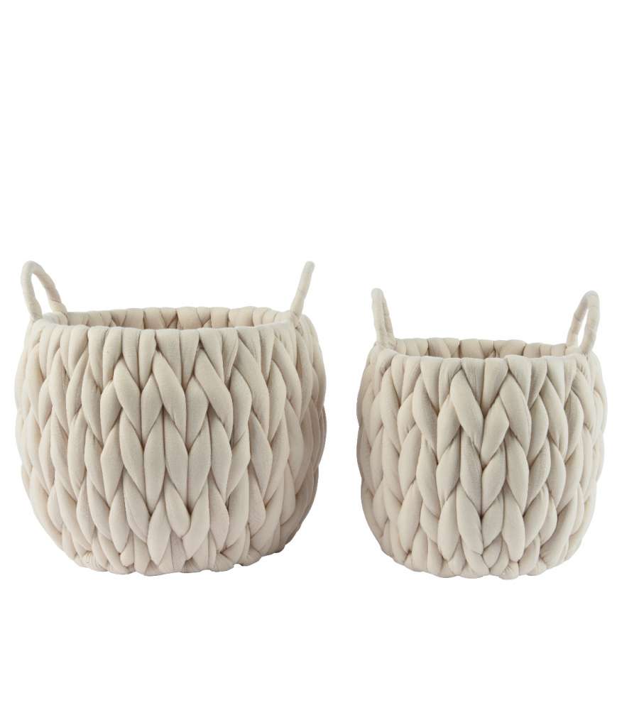 Cesta OffWhite con intreccio grande