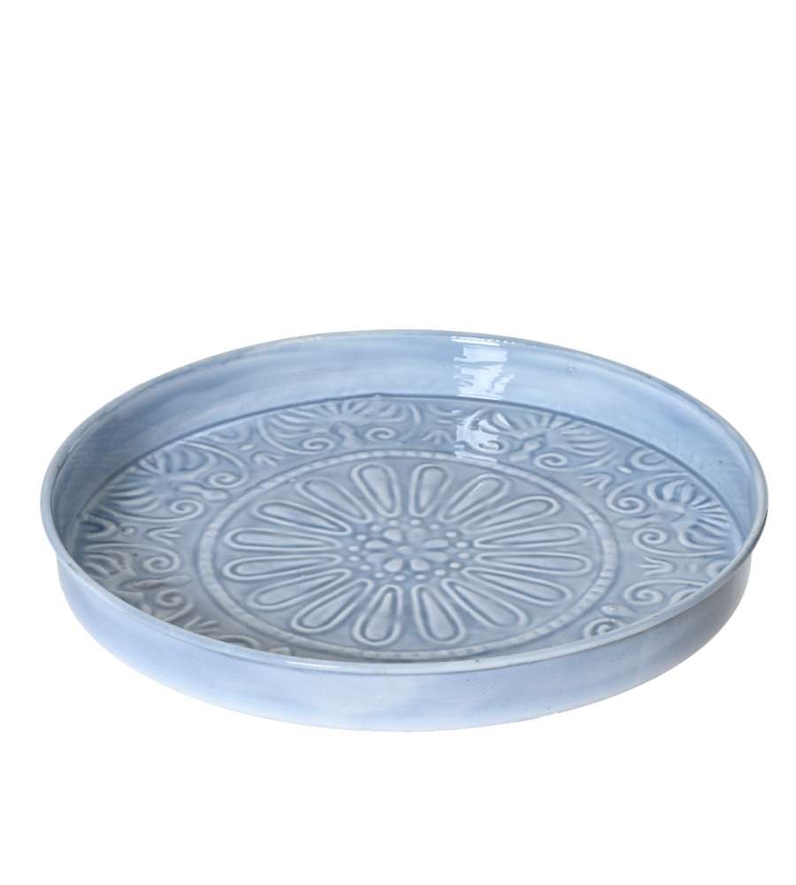 Piatto Decorativo in Metallo Smaltato