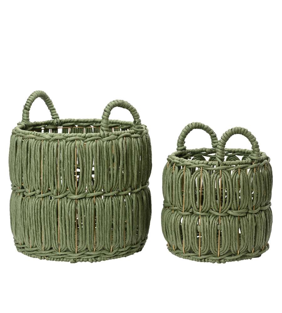 Cesta verde in foglie di mais Grande