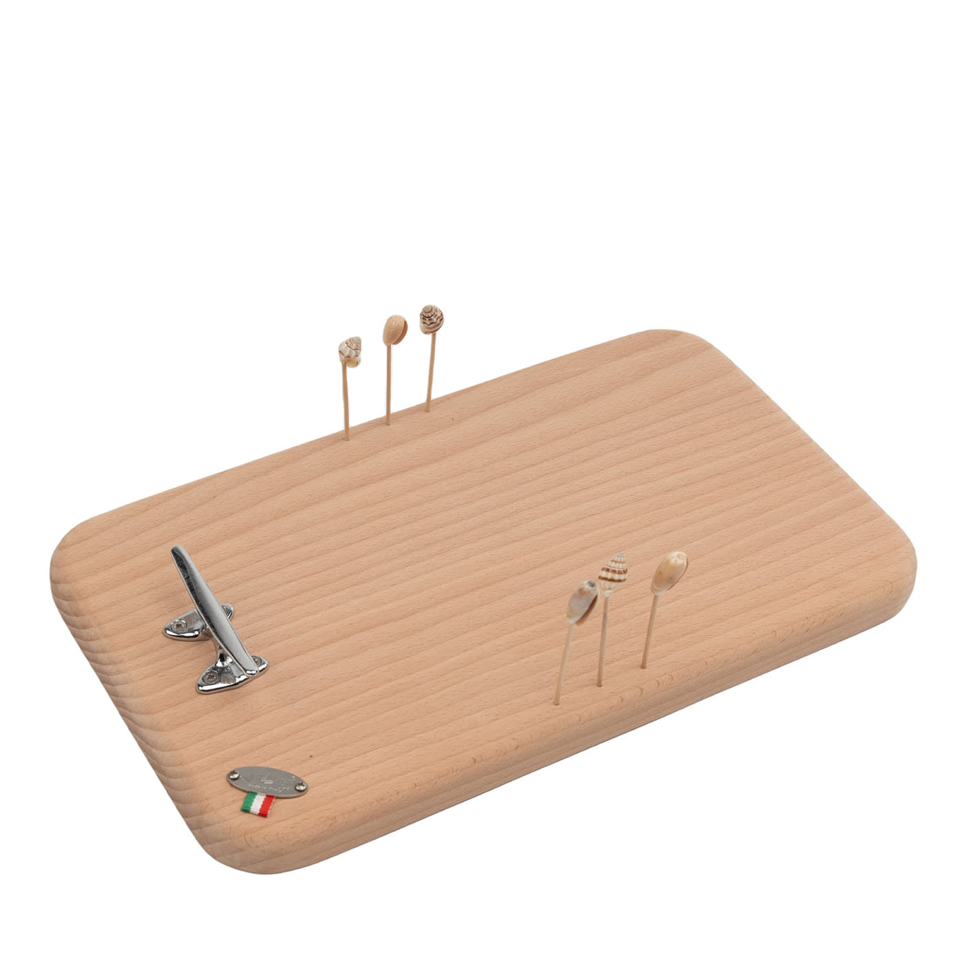 Tagliere e porta-aperitivo in legno di faggio di ispirazione nautica