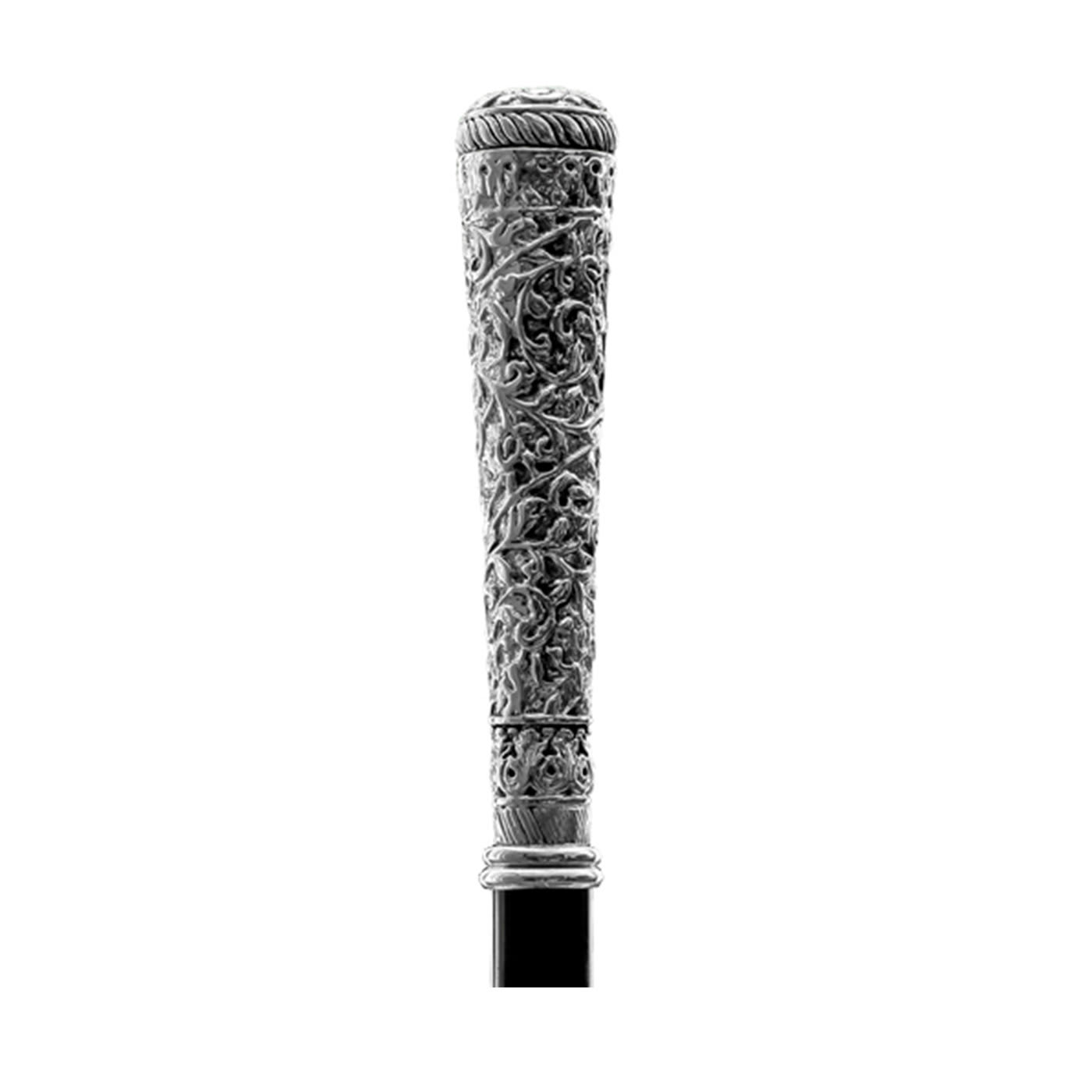 Bastone da passeggio con nastro d'argento