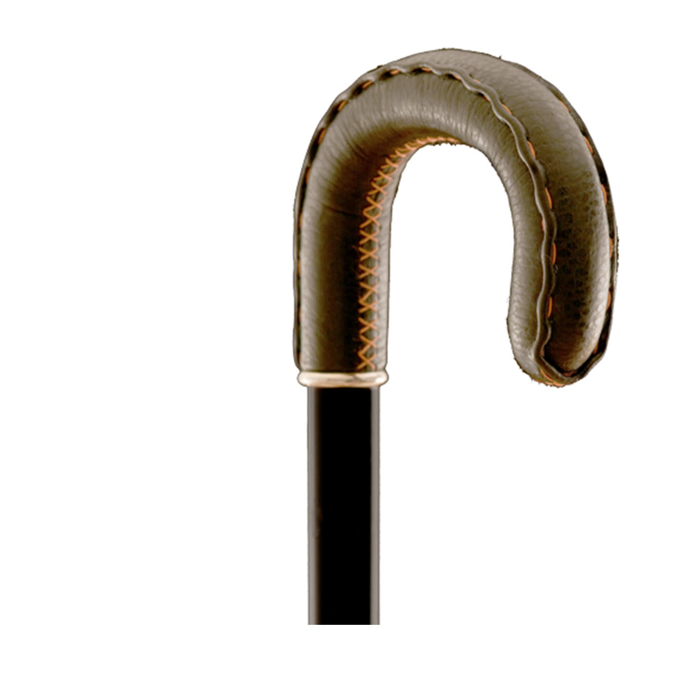 Bastone da passeggio con impugnatura a curva arancione