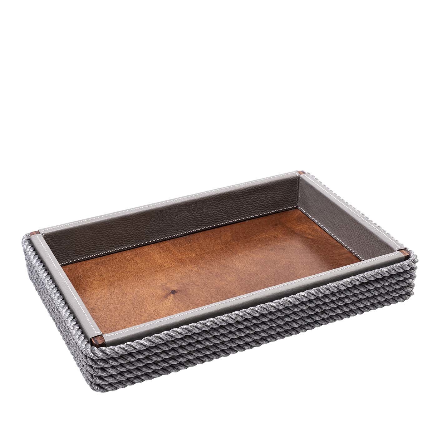 Vassoio rettangolare grigio