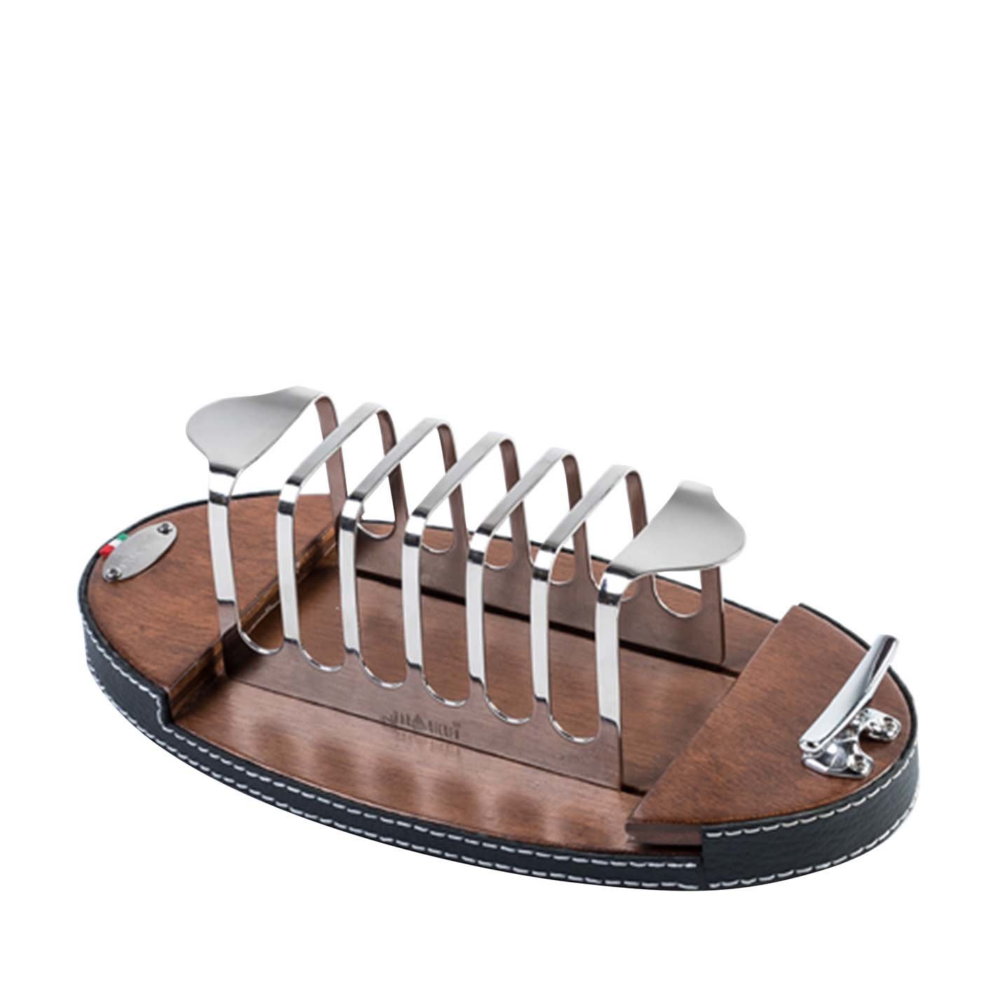 Vassoio ovale blu per tovaglioli e toast