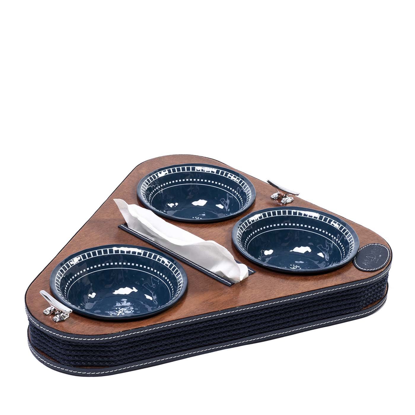 Vassoio triangolare blu