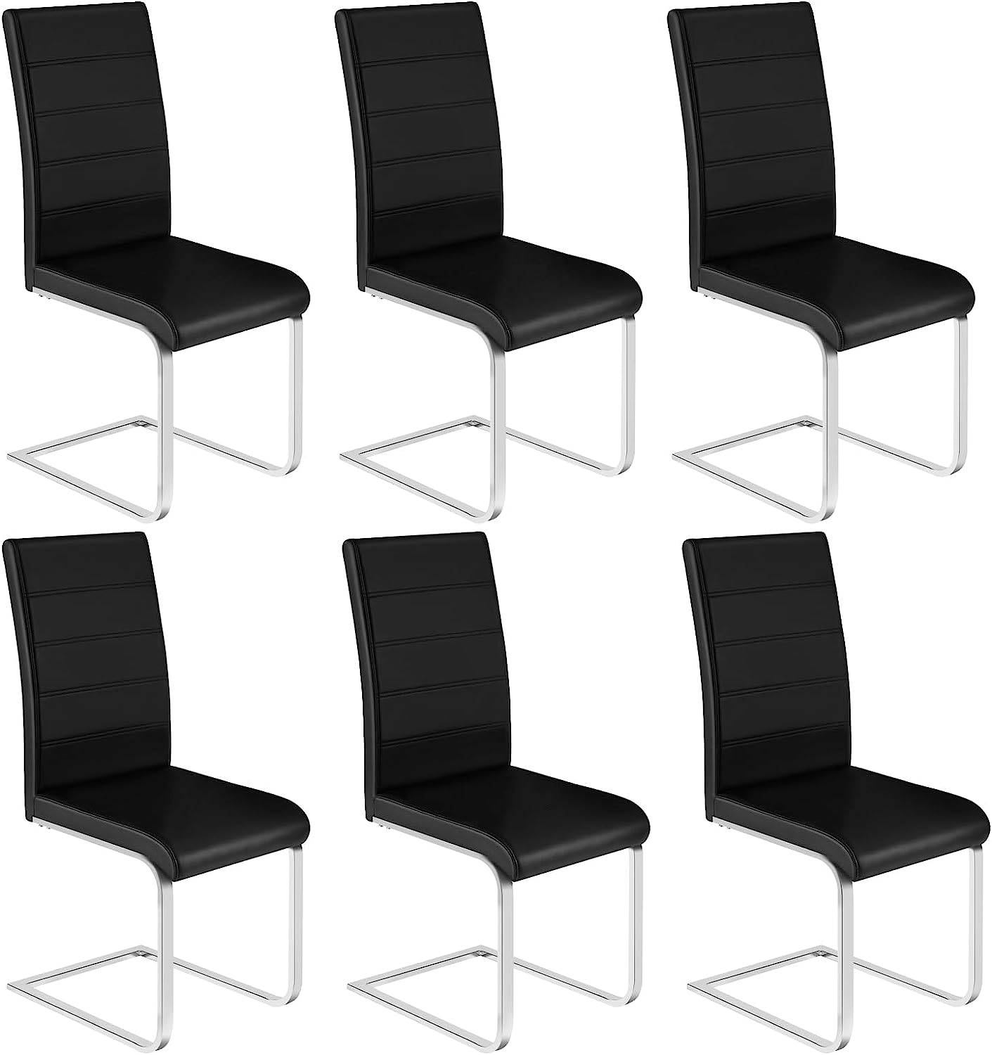 WOLTUSet di 6 Sedie per Sala da Pranzo, Sedia a Sbalzo con Schienale Alto, PU