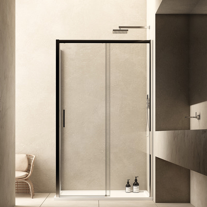 Box Doccia 70x100 cm Fisso + Scorrevole Vetro Trasparente e Profilo Cromo - Rest