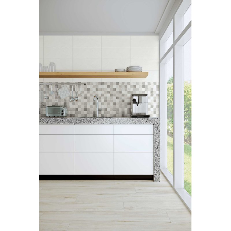 Rivestimento in Ceramica Effetto Pietra 20x50 Grigio Habita Square - Herberia