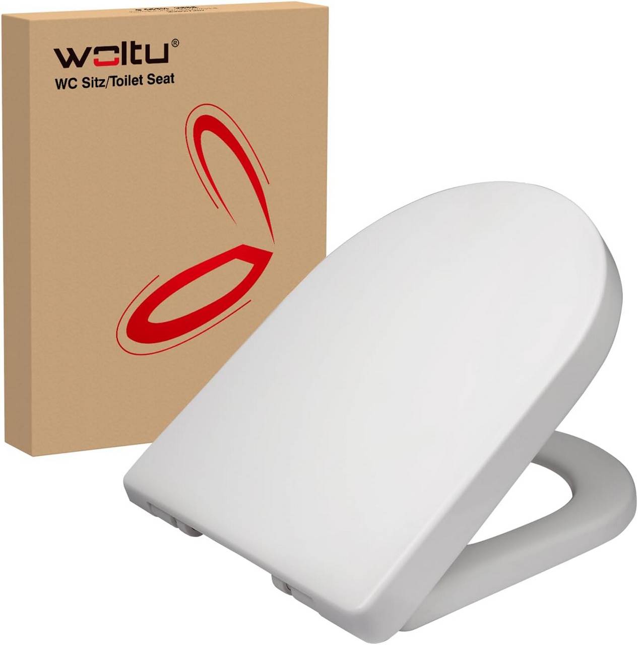 WOLTUWC seat lid soft-close, plastic, Fast Fix, soft-close, D-shape, white