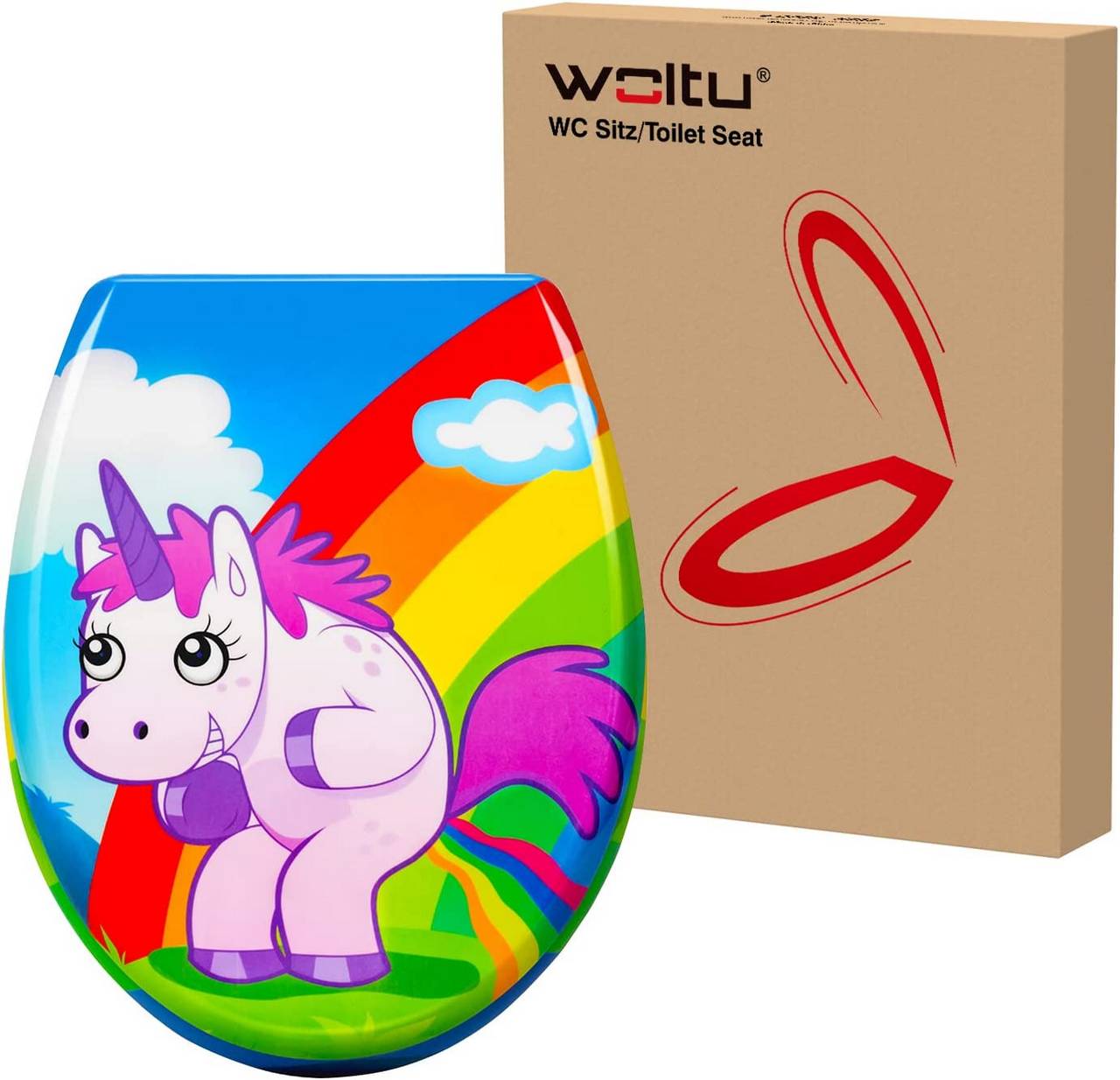 WOLTUSedile del WC Duroplast con Meccanismo Soft-Close Ovale Unicorno