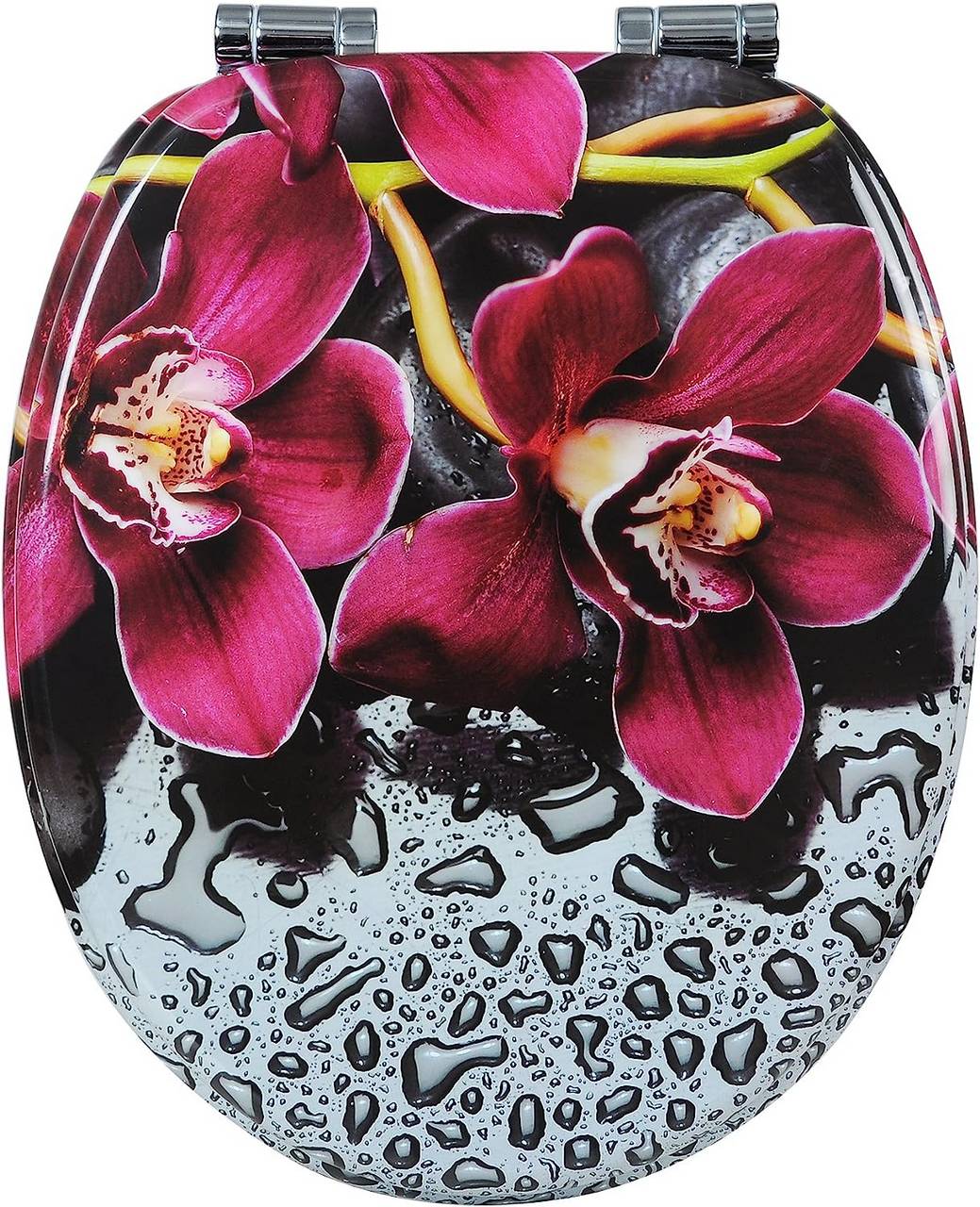 WOLTUSedile del WC in MDF con Meccanismo di Chiusura Morbida, Rosso Intenso