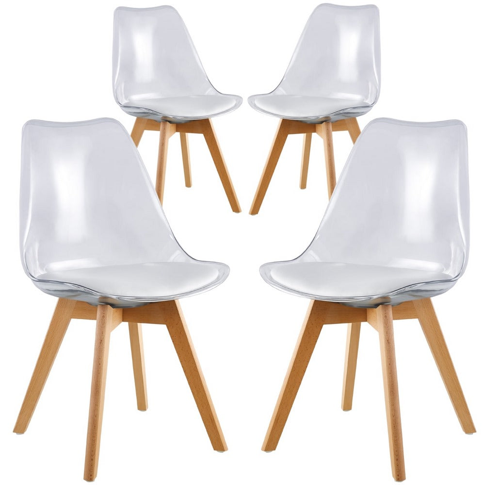 Set da 4 sedie per cucina trasparenti - Linda