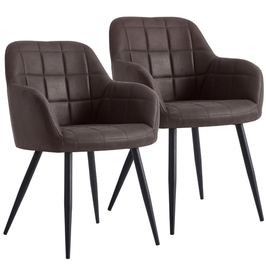 Set 2 sedie a poltroncina marrone scuro - Ava