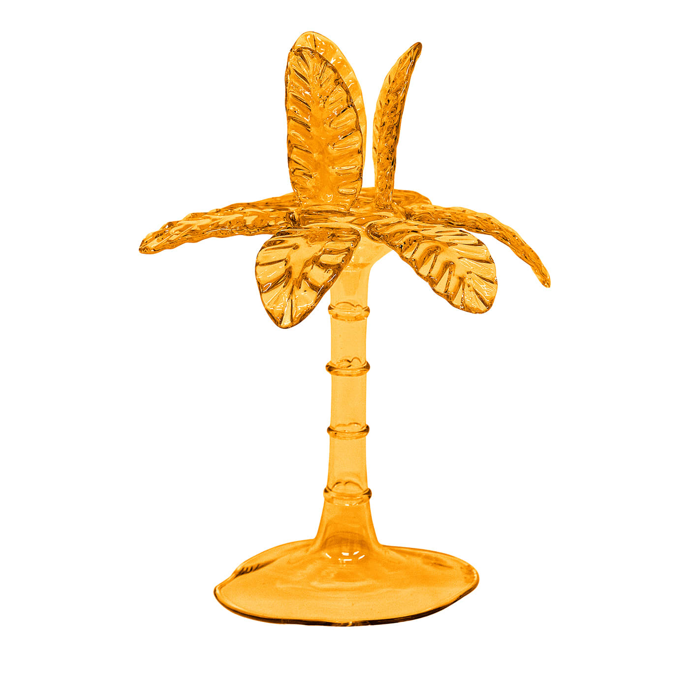 Portacandele Las Palmas medio in vetro soffiato arancione