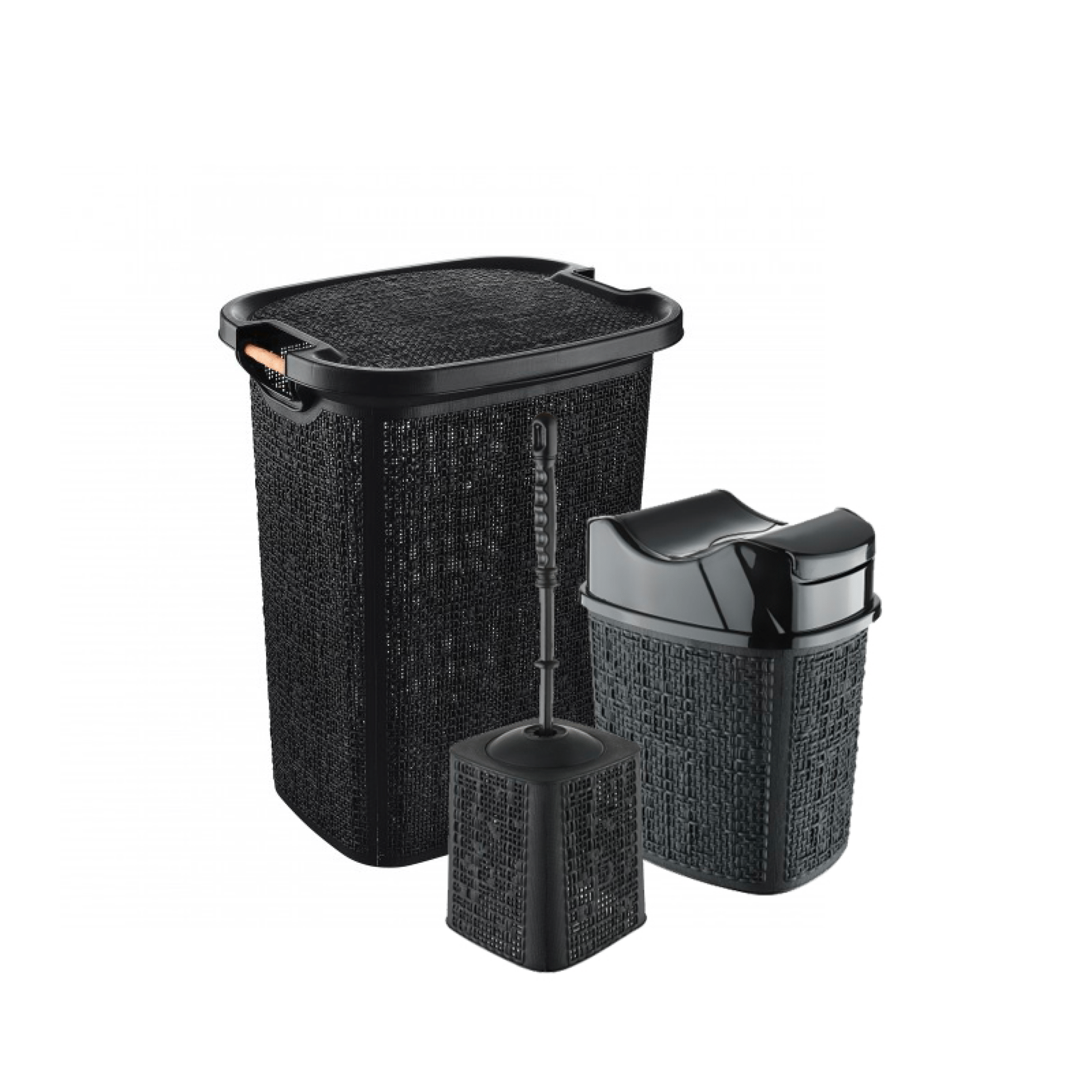 Set 3 Accessori D'Appoggio Feridras "Canvas" Nero