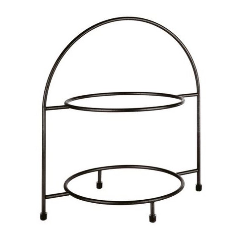 ALZATA BUFFET CM. 29X19,5 H 30 METALLO POWDER COATED NERO APS