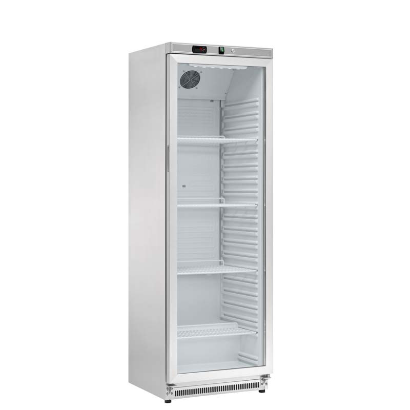 Armadio Refrigerato 360 Lt. • Refrigerazione statica. -2°/+8°C • Porta in vetro • Esterno Inox