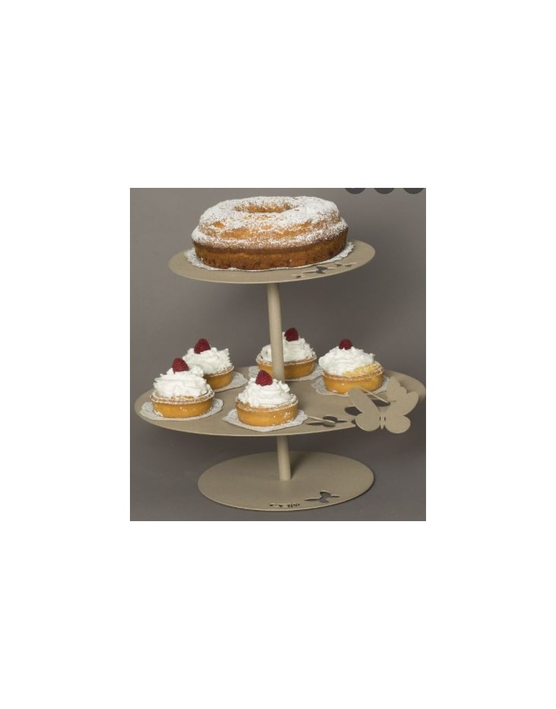 Alzatina due piani Butterfly col.beige Arti & Mestieri