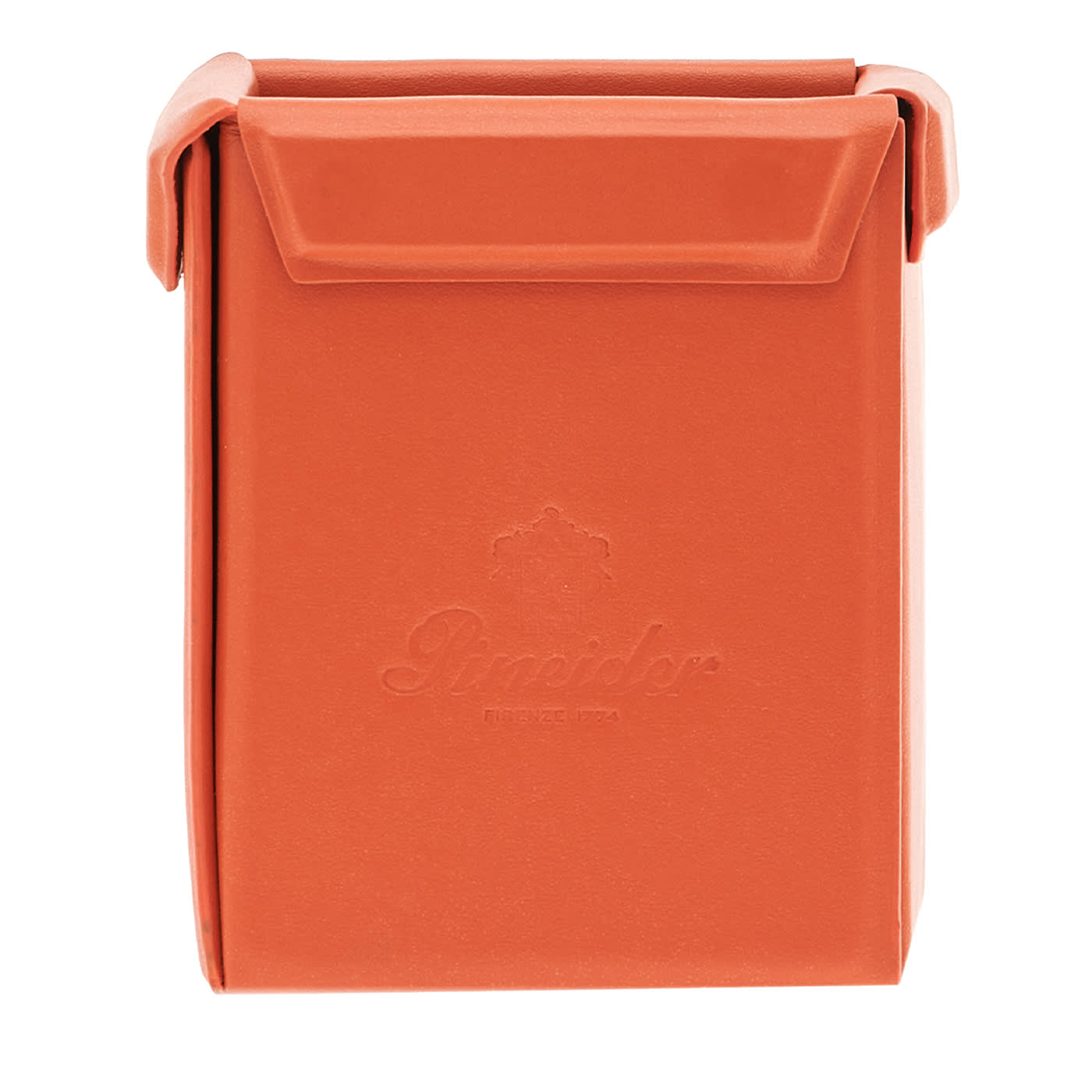 Portamatite pieghevole in pelle arancione