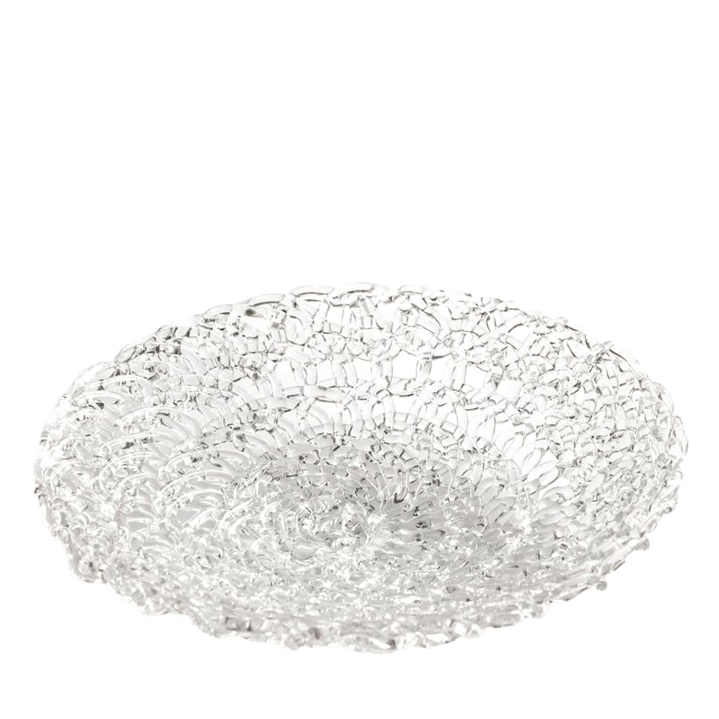 Fruttiera media in vetro con pizzo del XXI secolo