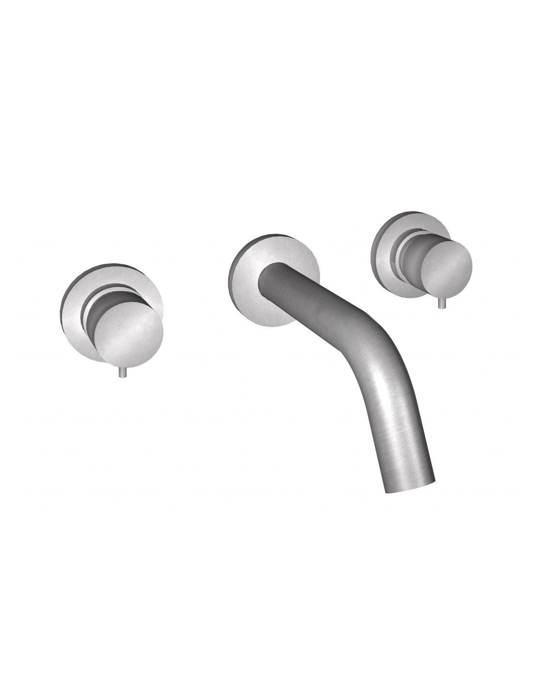 Bongio - Inox 316 Gruppo lavabo parete acciaio spazzolato art. 73540