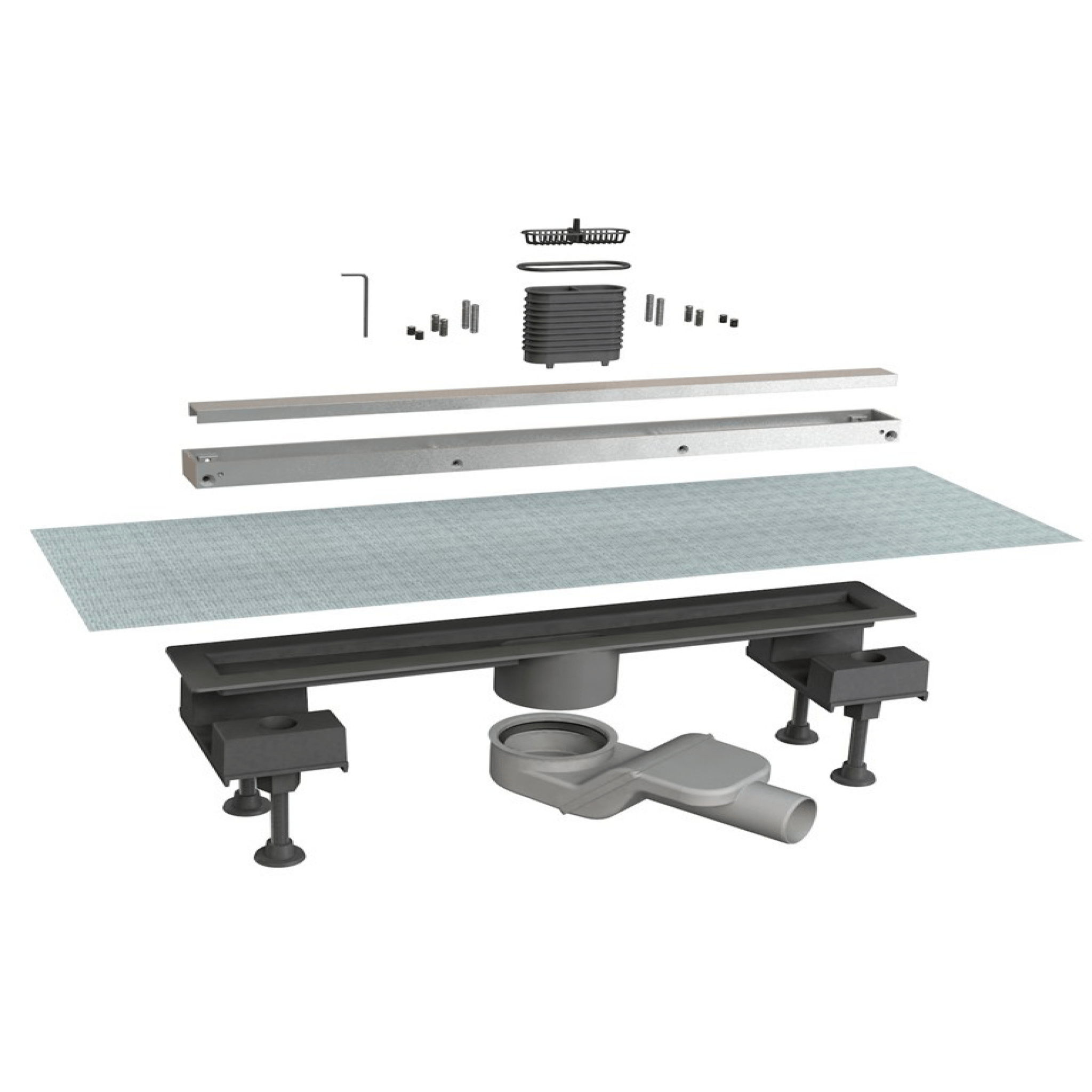 Canalina Di Scarico Piastrellabile 40 Cm Con Kit Di Guaina Bonomini "Canalissima"