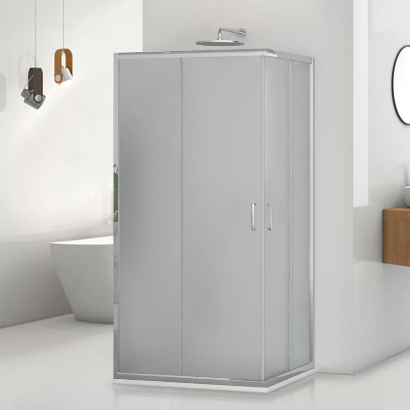 Box doccia 3 lati 70 cm doppio scorrevole vetro stampato H 195 cm Tay