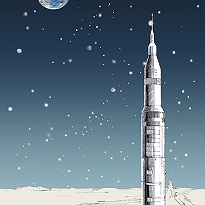 Carta da parati panoramica Fusée Droit Edmond Petit