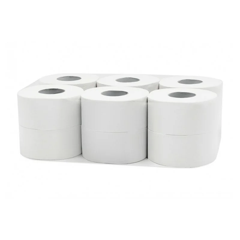 Carta igienica industriale in confezione da 12 rotoli a 2 veli