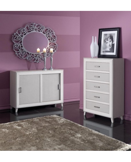 CREDENZA LEGNO ANTE SCORREVOLI COLORE BIANCO L 120 P 40 H 88