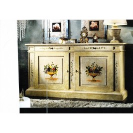 CREDENZONE CREDENZA CON SEGR LEGNO MASSELLO DECORAZIONE FRUTTA