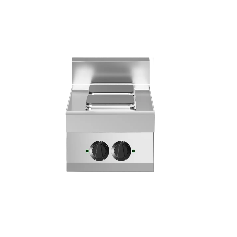 Cucina elettrica 2 piastre quadrate versione da banco 40x70x30 cm