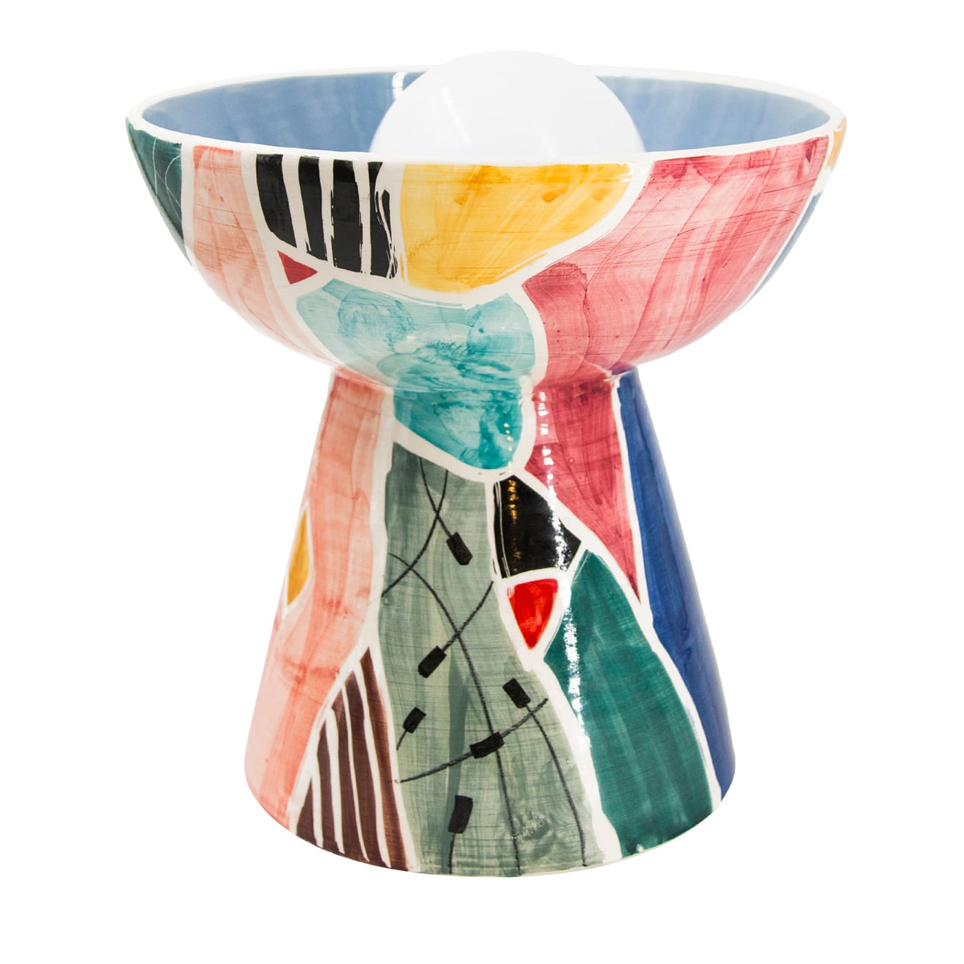 Lampada da Tavolo in Ceramica Policroma Mosaic