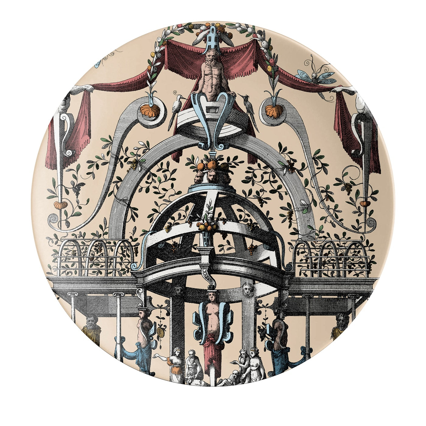 Pompei Piatto Piano in porcellana con disegno geometrico #5