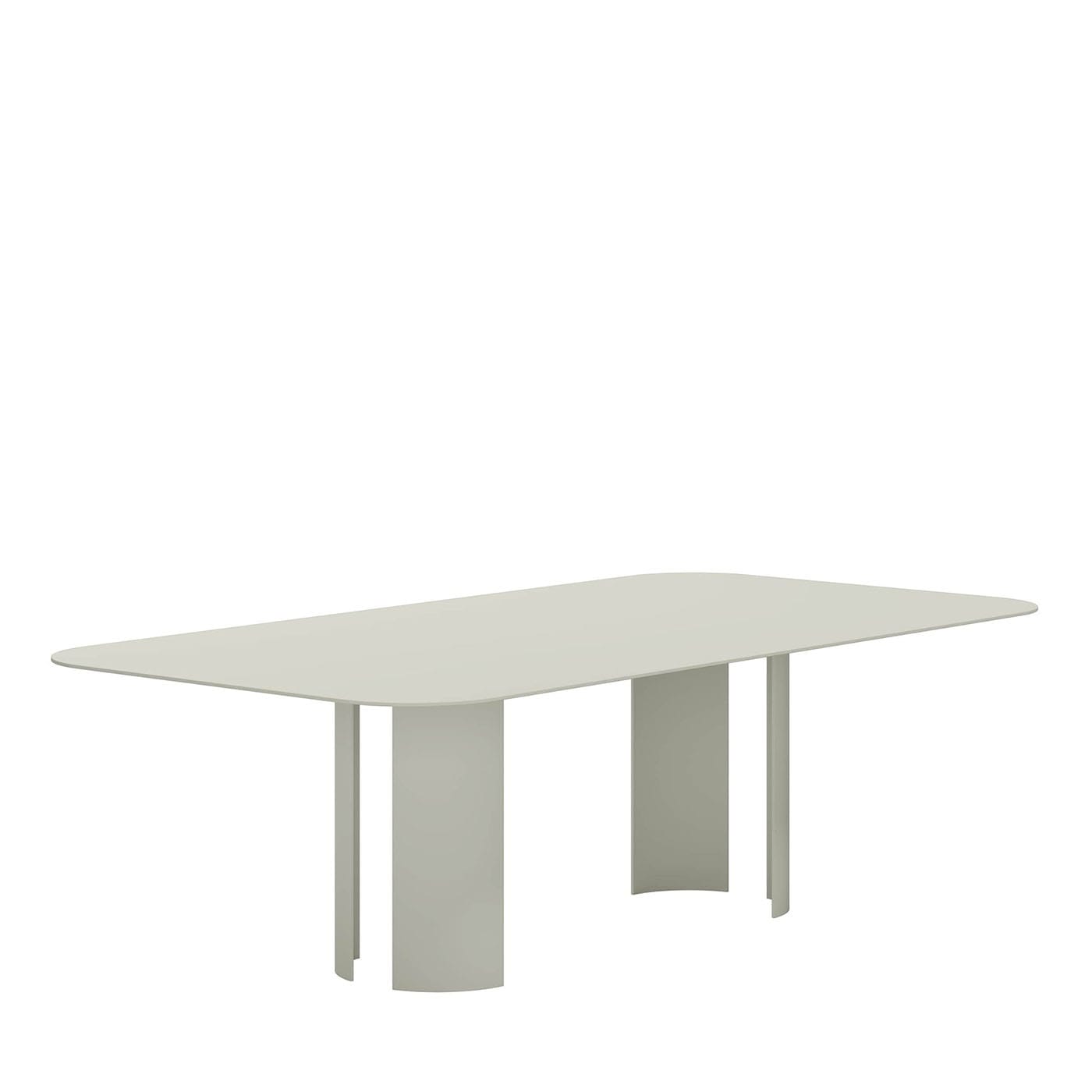 Tavolo da Pranzo Rettangolare Grande India in Metallo Grigio per Esterni