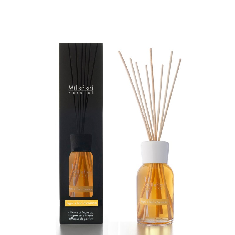 DIFFUSORE DI FRAGRANZA A STICK 250 ML LEGNI E FIORI D'ARANCIO MILLEFIORI MILANO