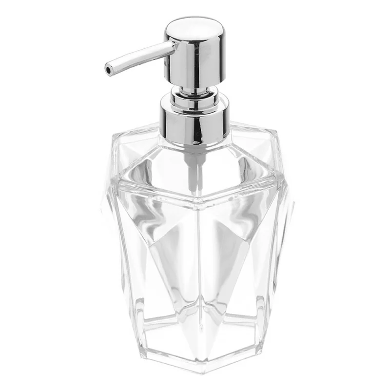 Dispenser Sapone Bianco Trasparente Forma a Diamante