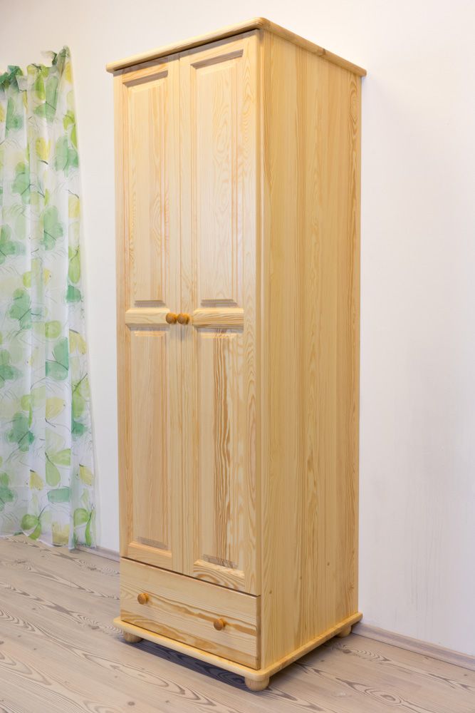 Armadio in pino massello naturale "Junco 15A" - 195 x 65 x 59 cm