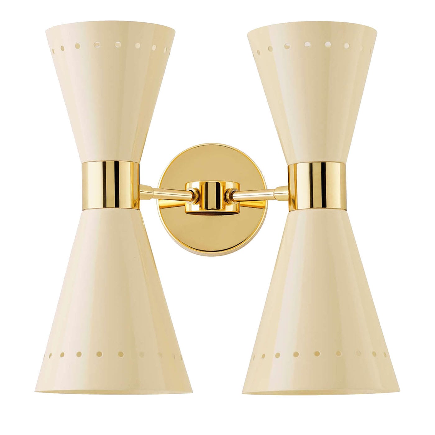 Lampada da parete a doppio braccio Megafono Avorio